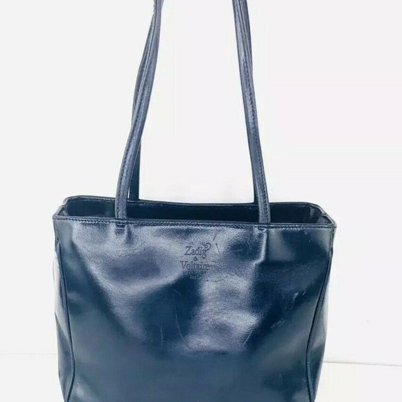 Authentic Zadig & Voltaire By T Gillier Boxy Leather Bag Vintage square Satchel - Picture 3 of 14